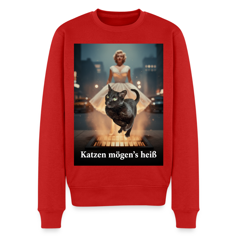 Katzen mögen’s heiß |  Männer Premium Pullover - Rot