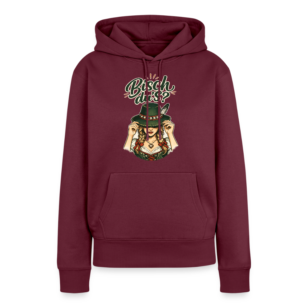 Bisch du’s? – Der Blick sagt alles | Frauen Premium Hoodie - Burgunderrot