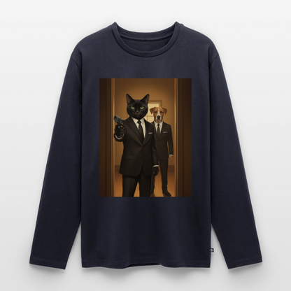 Krümel – Say Meow Again | Männer Premium Bio Langarmshirt - Navy