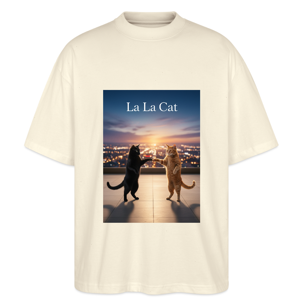 La La Cat – Tanz über den Dächern | Stanley/Stella Oversized Unisex Bio T-Shirt Blaster - Natur