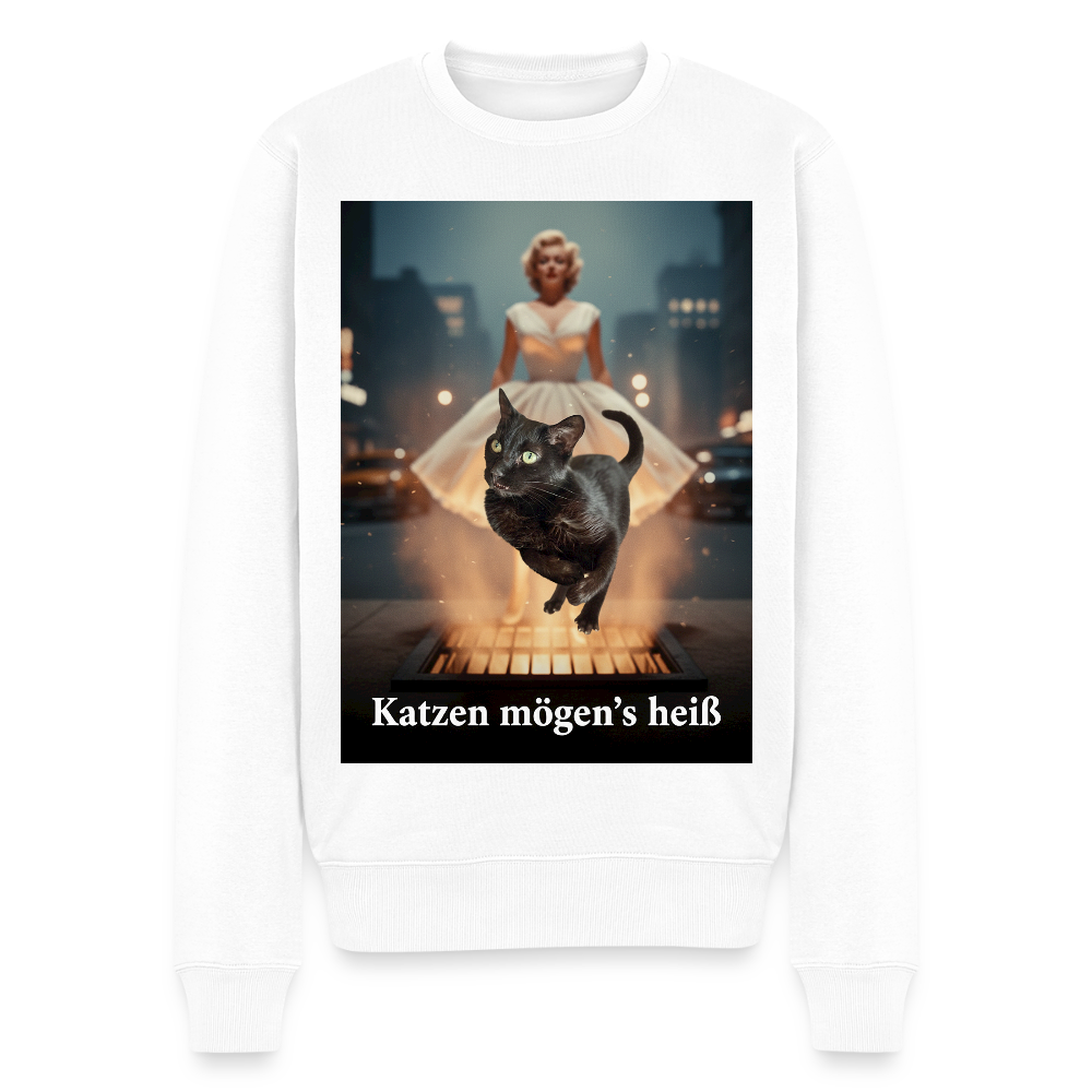 Katzen mögen’s heiß |  Männer Premium Pullover - Weiß