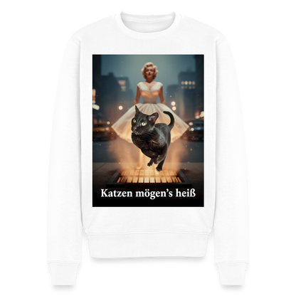 Katzen mögen’s heiß |  Männer Premium Pullover - Weiß