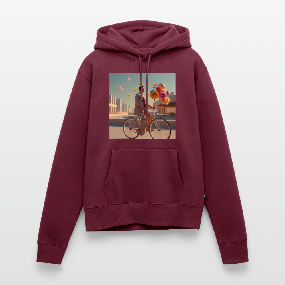 Fahrt ins Ungewisse (mit Blumen) | Frauen Premium Hoodie - Burgunderrot