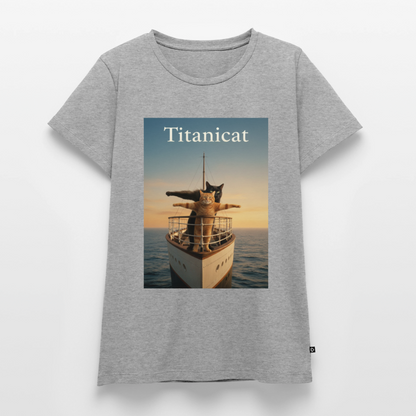 Titanicat – Ich bin der König der Kratzbäume | Frauen Premium T-Shirt - Grau meliert