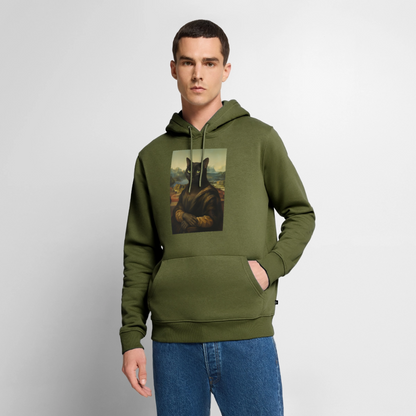 Mona Lisa… aber es ist eine Katze | Männer Premium Hoodie - Khaki