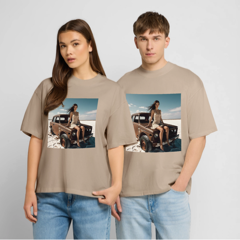 Warten auf irgendwas | Stanley/Stella Oversized Unisex Bio T-Shirt Blaster - Steingrau