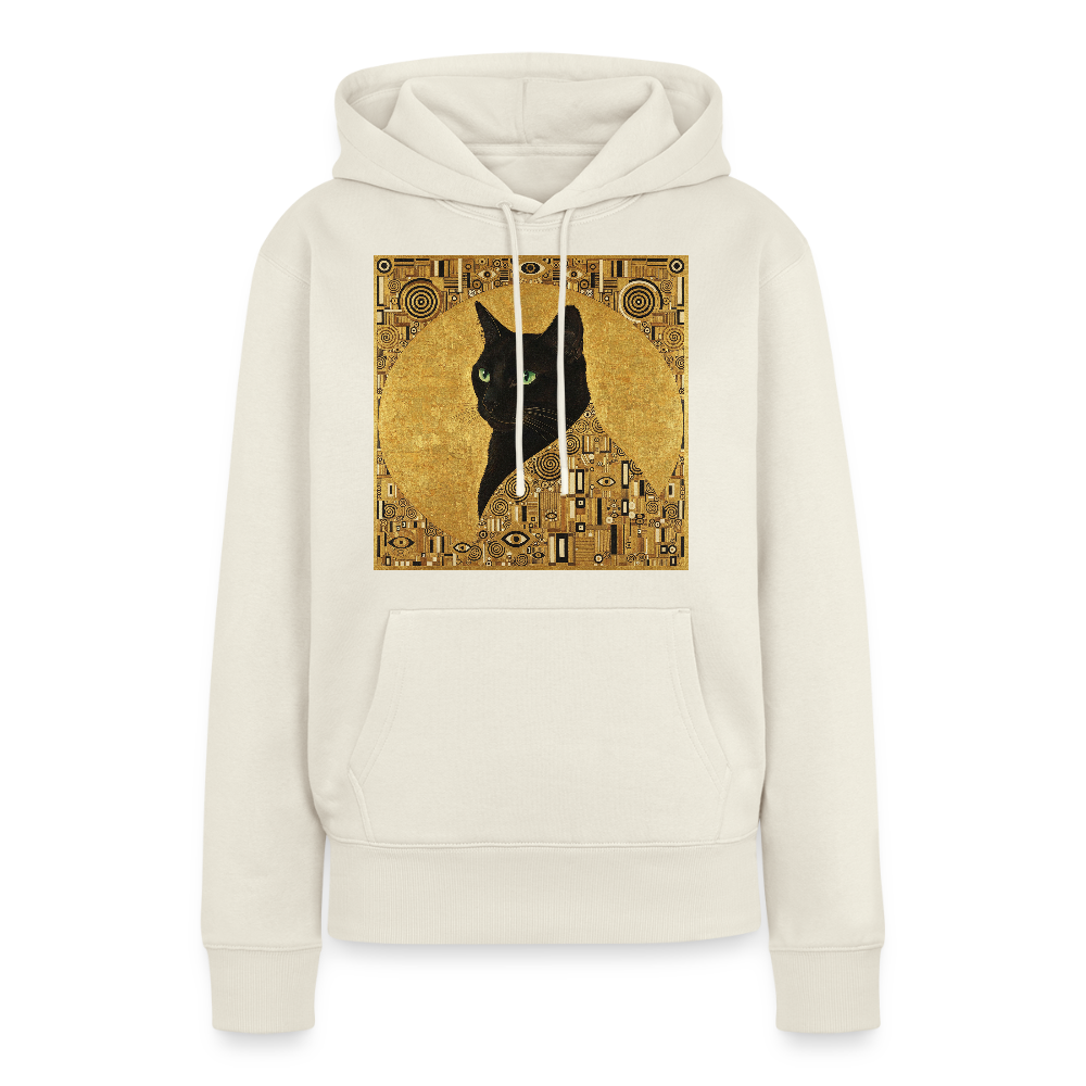 Adele… aber sie schnurrt – Goldene Katze à la Klimt | Frauen Premium Hoodie - Naturweiß