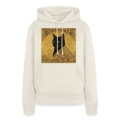 Adele… aber sie schnurrt – Goldene Katze à la Klimt | Frauen Premium Hoodie - Naturweiß