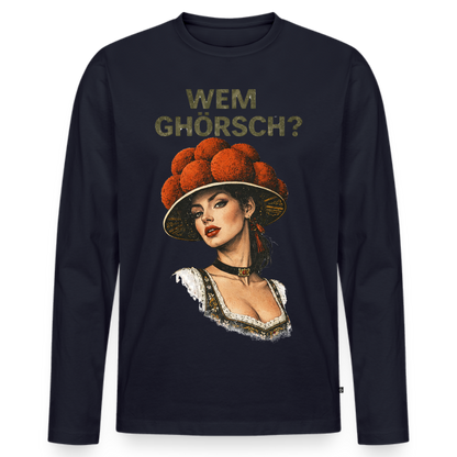 Wem ghörsch? – Schwarzwald Edition | Männer Premium Bio Langarmshirt - Navy