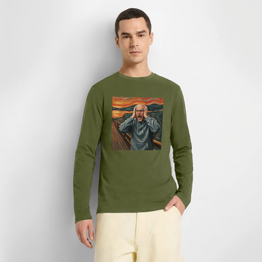 Der Schrei… wenn es wirklich reicht | Männer Premium Bio Langarmshirt - Khaki