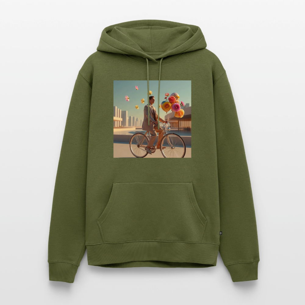 Fahrt ins Ungewisse (mit Blumen) | Männer Premium Hoodie - Khaki