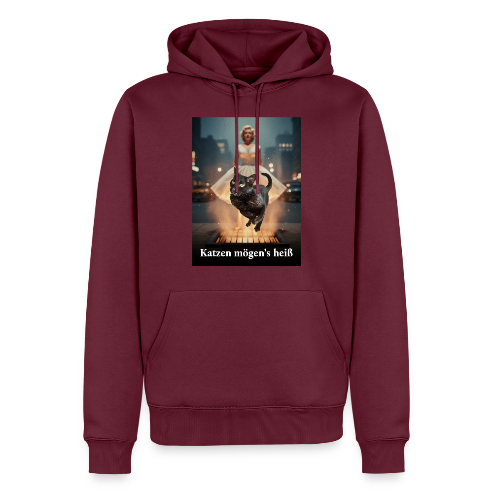 Katzen mögen’s heiß | Männer Premium Hoodie - Burgunderrot