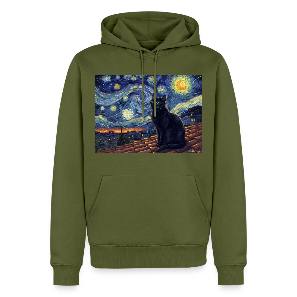 Sternennacht… aber die Katze denkt nach | Männer Premium Hoodie - Khaki