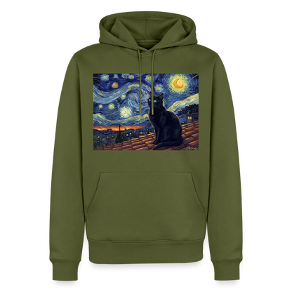 Sternennacht… aber die Katze denkt nach | Männer Premium Hoodie - Khaki