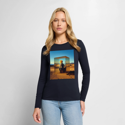 Gefühle unter Glas | Frauen Premium Bio Langarmshirt - Navy