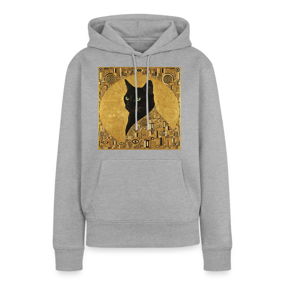 Adele… aber sie schnurrt – Goldene Katze à la Klimt | Frauen Premium Hoodie - Grau meliert