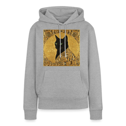 Adele… aber sie schnurrt – Goldene Katze à la Klimt | Frauen Premium Hoodie - Grau meliert