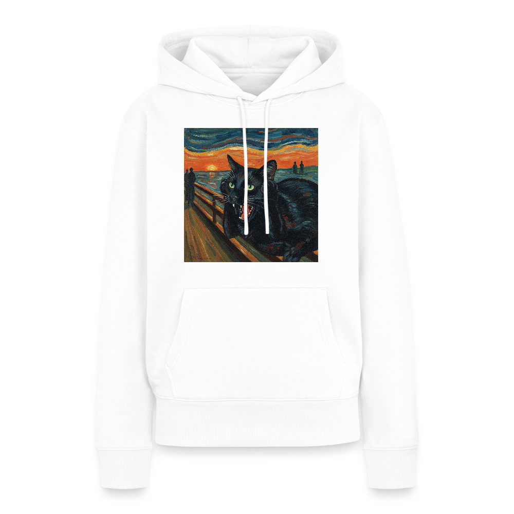 Der Schrei… aber die Katze hat’s zuerst gemerkt | Frauen Premium Hoodie - Weiß