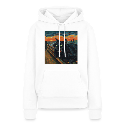 Der Schrei… aber die Katze hat’s zuerst gemerkt | Frauen Premium Hoodie - Weiß