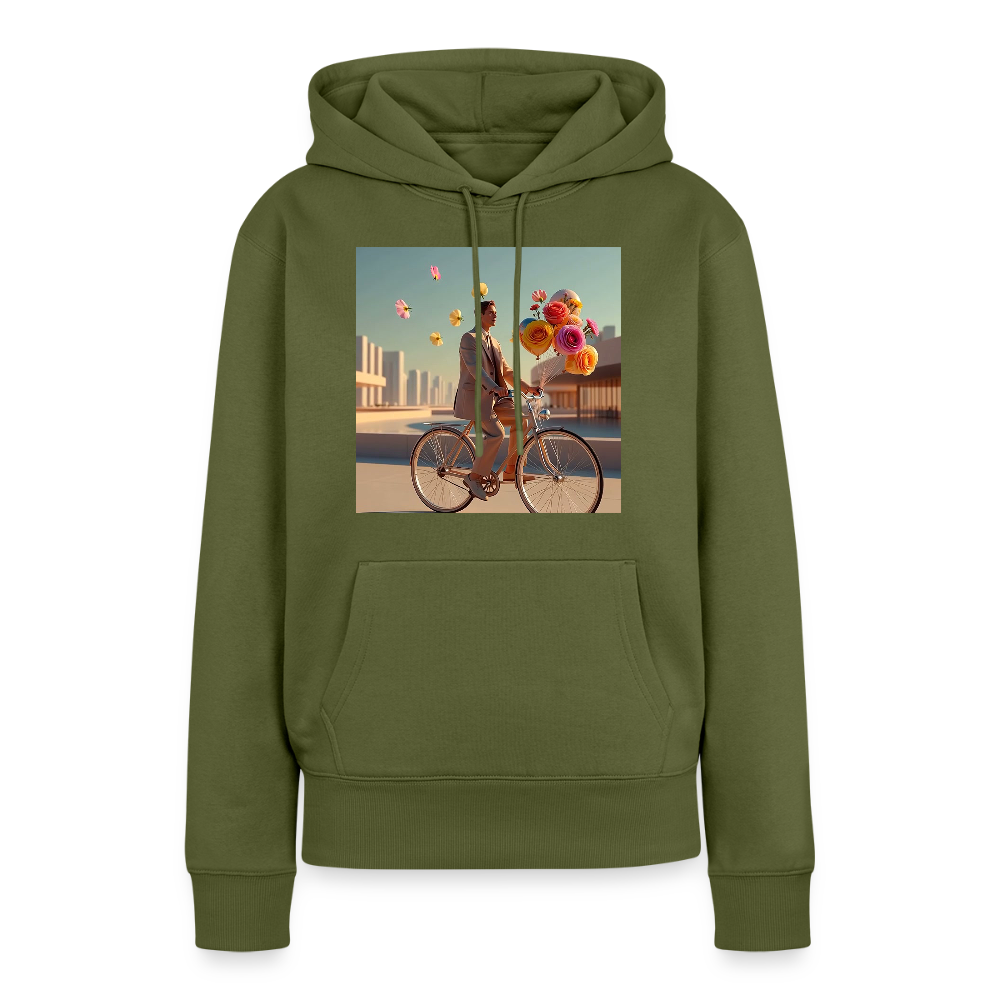 Fahrt ins Ungewisse (mit Blumen) | Frauen Premium Hoodie - Khaki