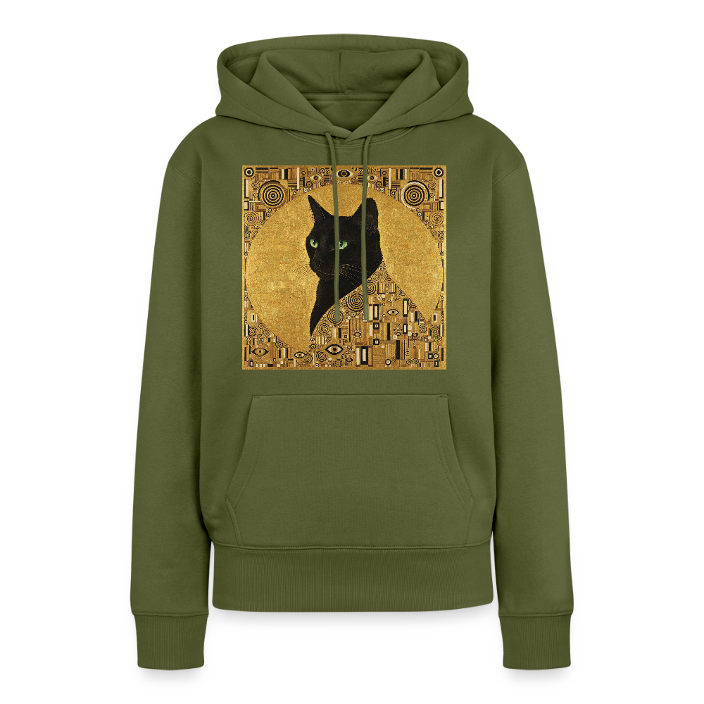 Adele… aber sie schnurrt – Goldene Katze à la Klimt | Frauen Premium Hoodie - Khaki