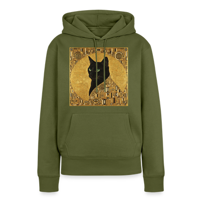 Adele… aber sie schnurrt – Goldene Katze à la Klimt | Frauen Premium Hoodie - Khaki