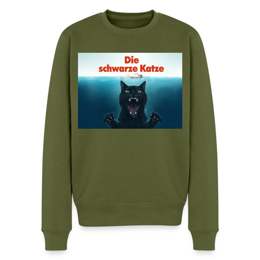 Die schwarze Katze - Krümel taucht auf |  Männer Premium Pullover - Khaki