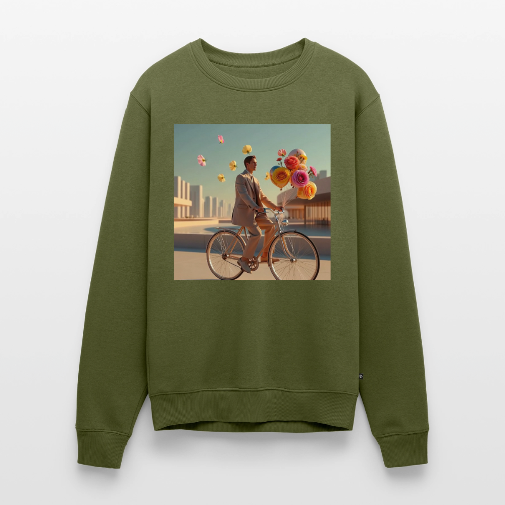 Fahrt ins Ungewisse (mit Blumen) |  Männer Premium Pullover - Khaki