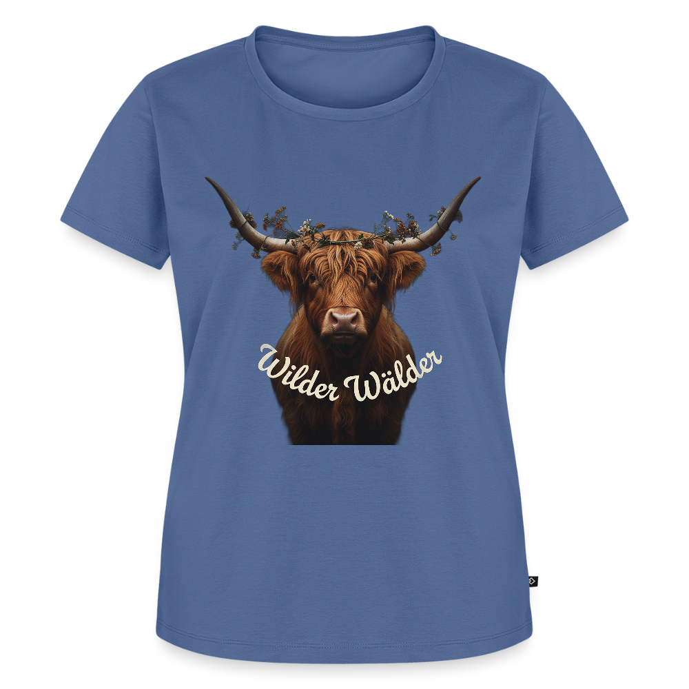Wilder Wälder – Schwarzwald Highland Rind | Frauen Premium T-Shirt - Taubenblau