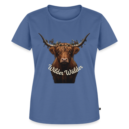 Wilder Wälder – Schwarzwald Highland Rind | Frauen Premium T-Shirt - Taubenblau