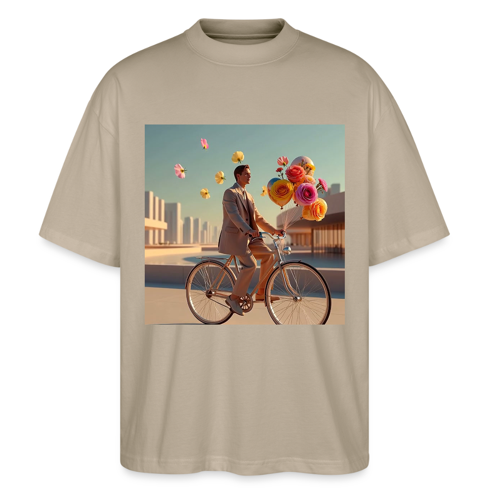 Fahrt ins Ungewisse (mit Blumen) | Stanley/Stella Oversized Unisex Bio T-Shirt Blaster - Steingrau