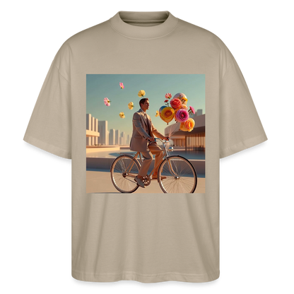 Fahrt ins Ungewisse (mit Blumen) | Stanley/Stella Oversized Unisex Bio T-Shirt Blaster - Steingrau