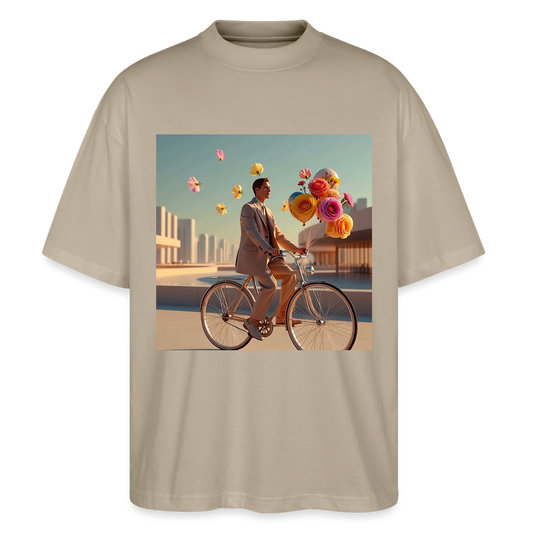 Fahrt ins Ungewisse (mit Blumen) | Stanley/Stella Oversized Unisex Bio T-Shirt Blaster - Steingrau