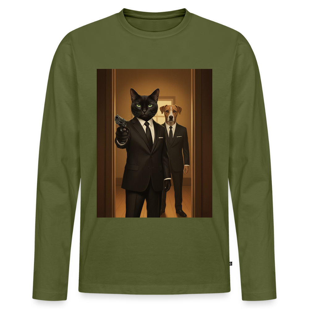 Krümel – Say Meow Again | Männer Premium Bio Langarmshirt - Khaki