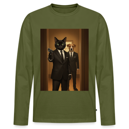 Krümel – Say Meow Again | Männer Premium Bio Langarmshirt - Khaki