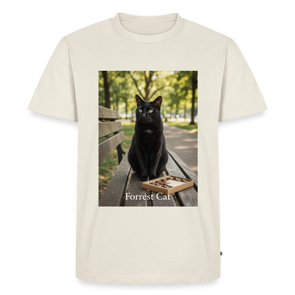 Forrest Cat – Krümel wartet | Männer Premium T-Shirt - Naturweiß