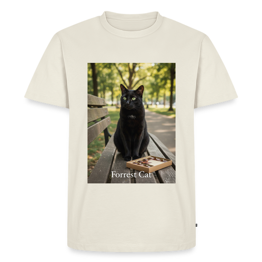 Forrest Cat – Krümel wartet | Männer Premium T-Shirt - Naturweiß