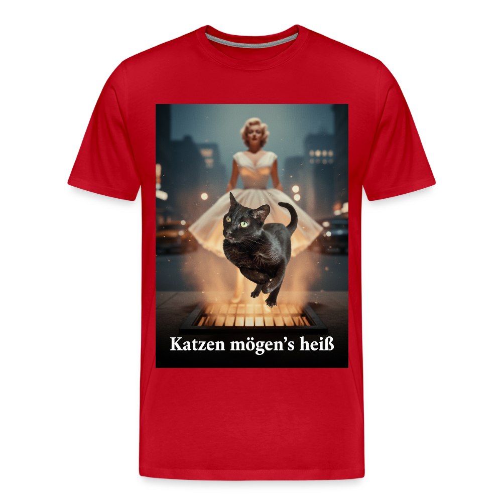 Katzen mögen’s heiß | Männer Premium T-Shirt - Rot
