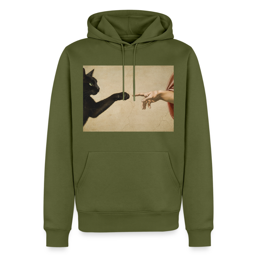 Die Erschaffung Adams… aber die Katze war schneller | Männer Premium Hoodie - Khaki