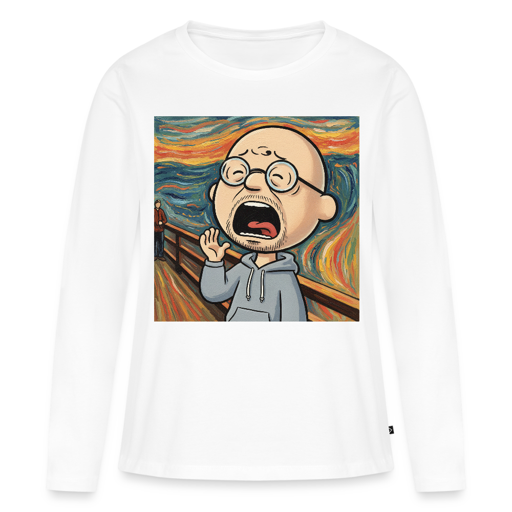 Der Schrei… aber heute bin ich dran | Frauen Premium Bio Langarmshirt - Weiß