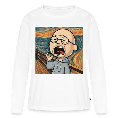 Der Schrei… aber heute bin ich dran | Frauen Premium Bio Langarmshirt - Weiß