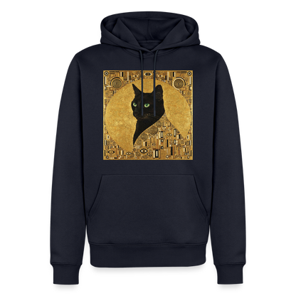 Adele… aber sie schnurrt – Goldene Katze à la Klimt | Männer Premium Hoodie - Navy