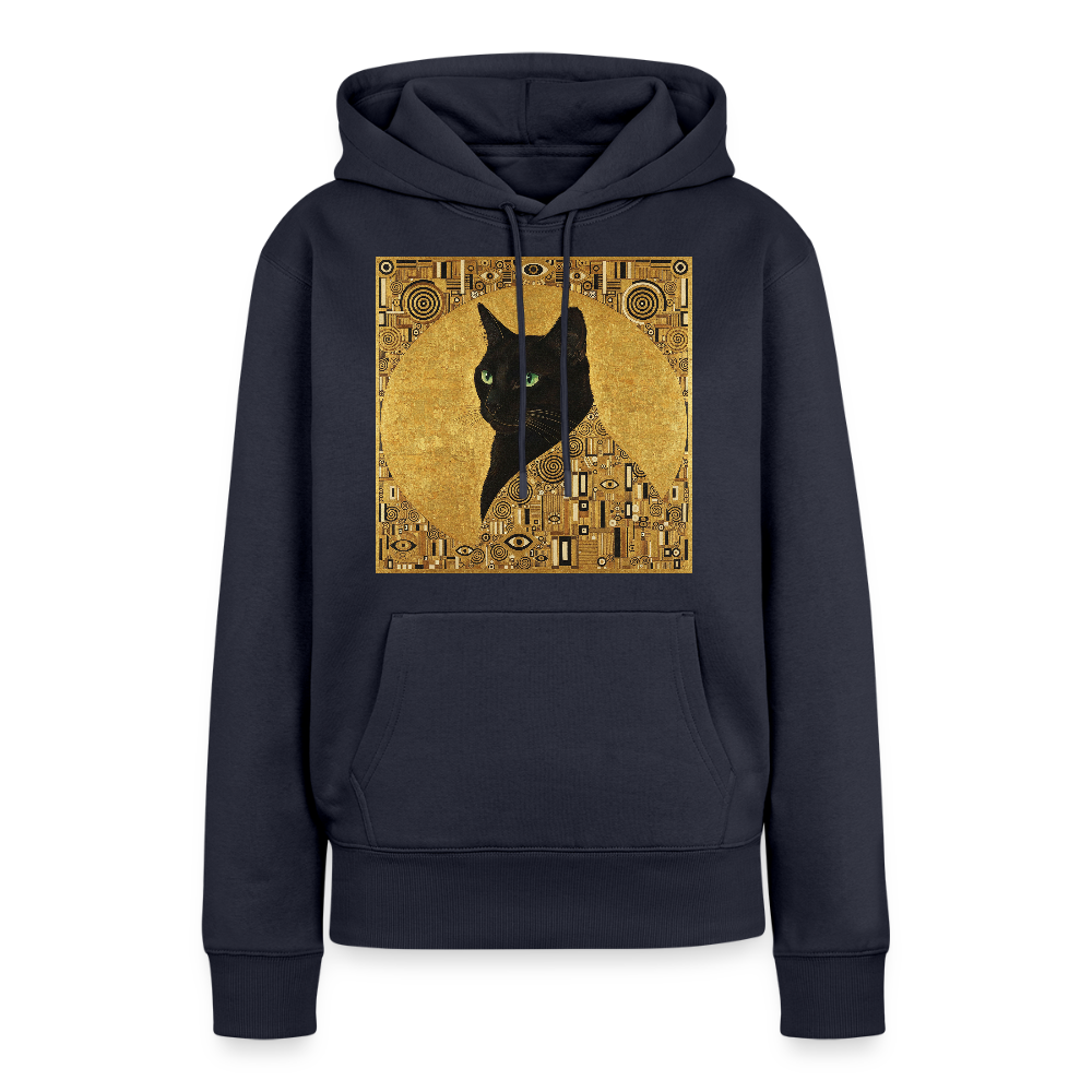 Adele… aber sie schnurrt – Goldene Katze à la Klimt | Frauen Premium Hoodie - Navy