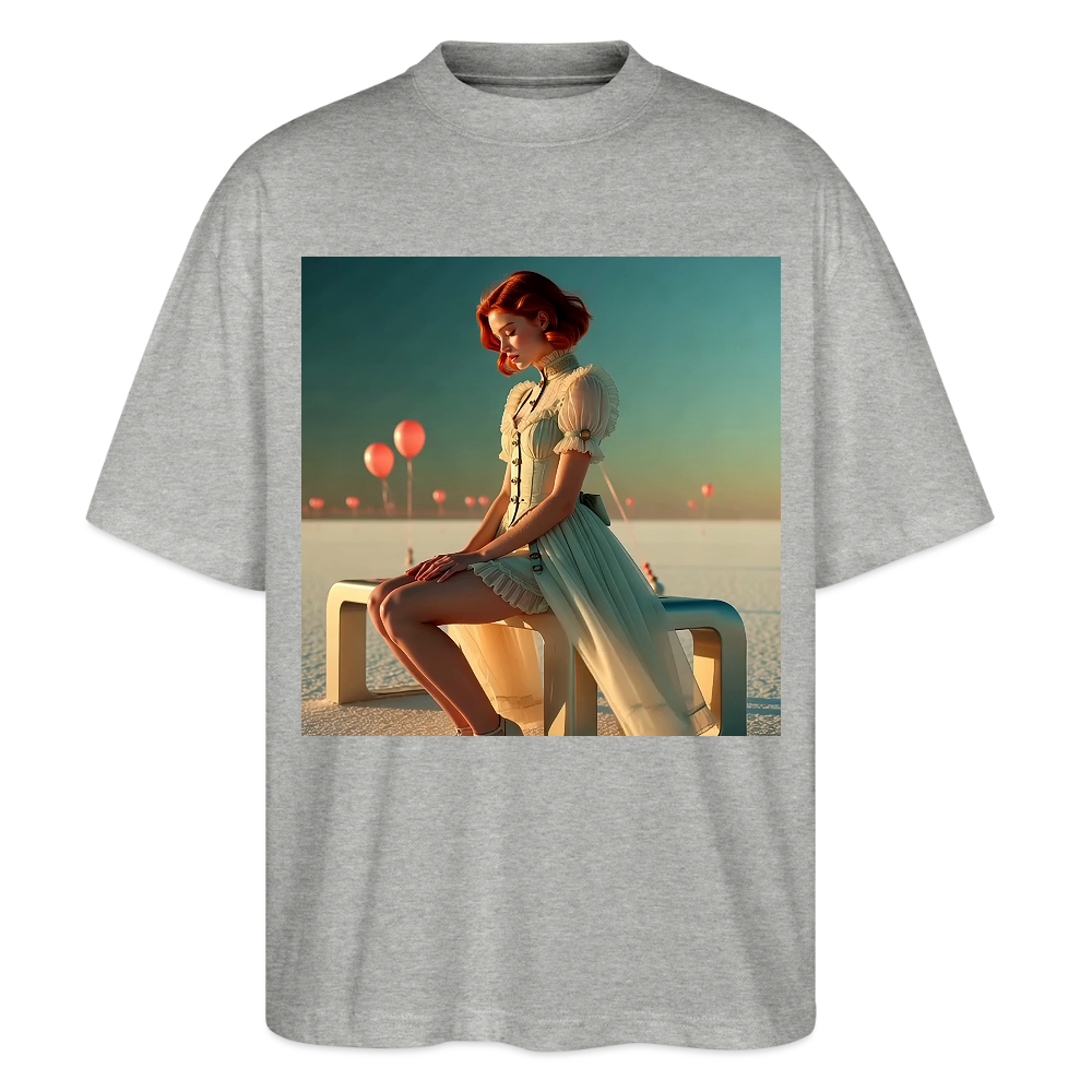Leise Gedanken bei lauter Farben | Stanley/Stella Oversized Unisex Bio T-Shirt Blaster - Grau meliert