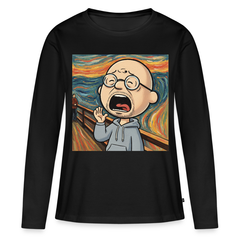 Der Schrei… aber heute bin ich dran | Frauen Premium Bio Langarmshirt - Schwarz