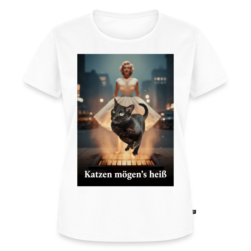 Katzen mögen’s heiß | Frauen Premium T-Shirt - Weiß