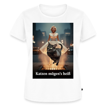 Katzen mögen’s heiß | Frauen Premium T-Shirt - Weiß