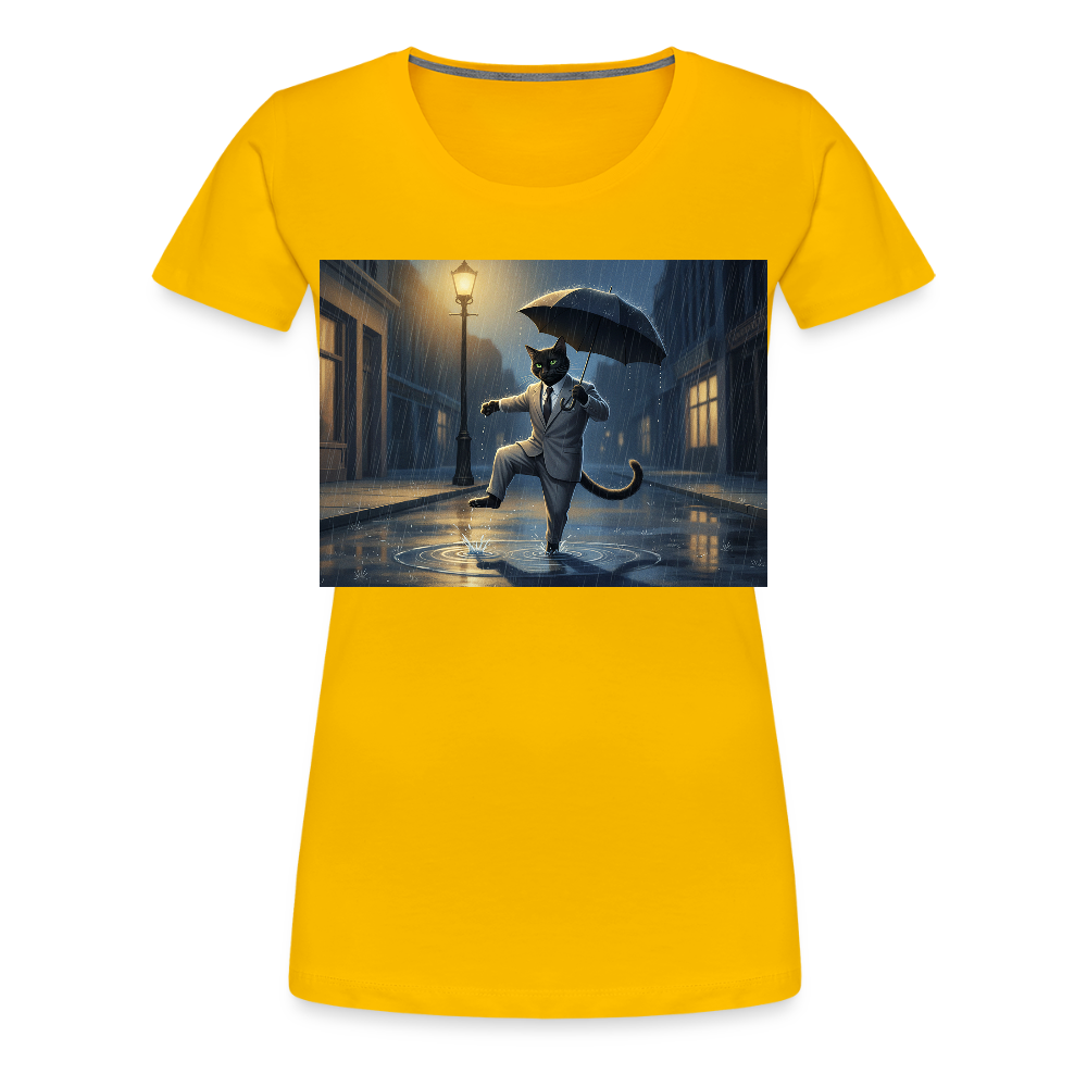 Krümel tanzt im Regen | Frauen Premium T-Shirt - Sonnengelb