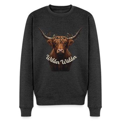 Wilder Wälder – Schwarzwald Highland Rind |  Männer Premium Pullover - Anthrazit meliert