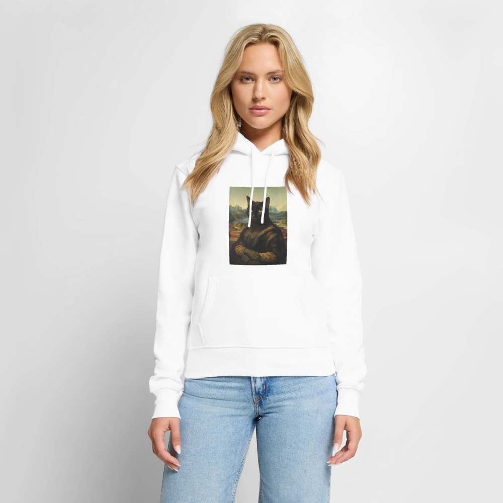 Mona Lisa… aber es ist eine Katze | Frauen Premium Hoodie - Weiß